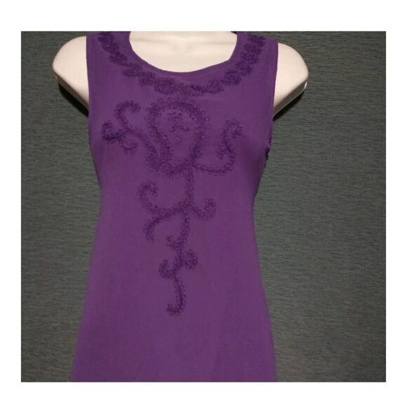 Lew Magram VINTAGE Women's Size Small Purple Embroidered 2 Piece Set Dress - Picture 6 of 10